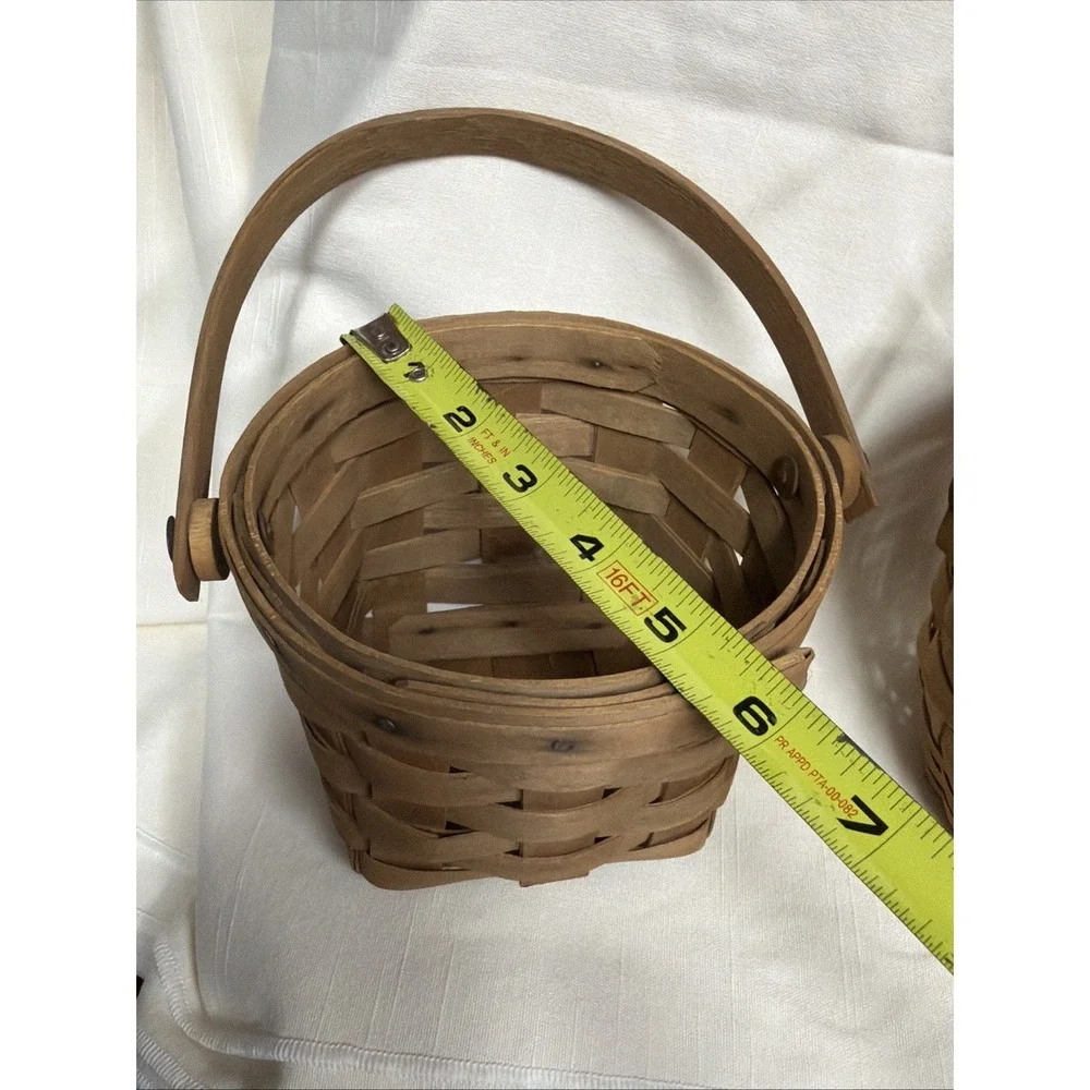 Longaberger Basket Lot Of 2 1988/1996 5 Inch And 6 Inch Basket Hand Woven